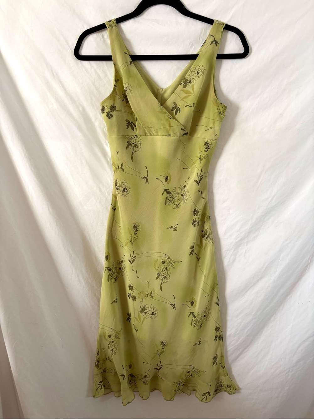 Vintage Y2K green floral midi dress medium small forever 21 2000s - Picture 5 of 10